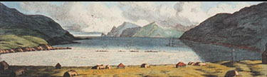 Louis Choris Watercolor of Iliuliuk (Unalaska) c. 1815